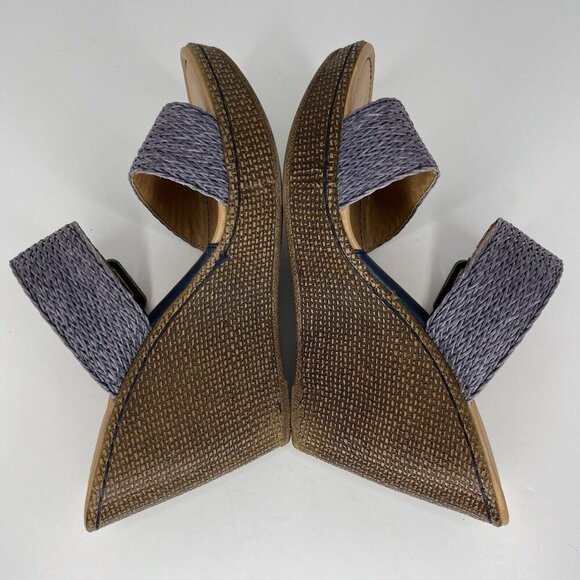 B.0.C Born Concept Purple Blue Weave Womens Size 9 Strap Wedge Sandals - Picture 6 of 9